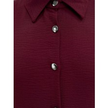 Treva Önü Metal Düğmeli Yanı Yırtmaçlı TUNIK-FA876 Bordo