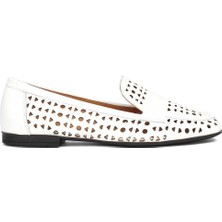 Celal Gültekin Kadın Beyaz Deri Loafer