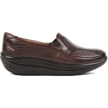 Celal Gültekin Kadın Kahverengi Dolgu Topuklu Deri Ayakkabı