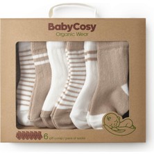 CSYC1003 Bebek 6'lı Çorap %100 Organik Pamuk, Bebek - Yenidoğan - CSYC1003