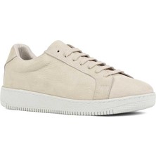 Celal Gültekin Erkek Bej Bağcıklı Kalın Tabanlı Nubuk Deri Sneaker
