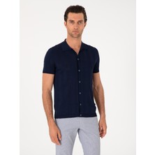 Cacharel Erkek Lacivert Regular Fit Kısa Kollu Triko Hırka 50300812-VR033