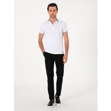 Cacharel Erkek Beyaz Slim Fit %100 Pamuk Fermuarlı Polo Yaka T-shirt 50301382-VR013