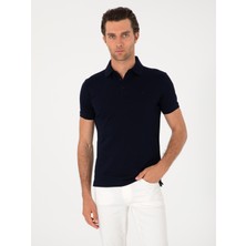 Cacharel Erkek Lacivert Slim Fit %100 Pamuk Polo Yaka Basic T-shirt 50300934-VR033