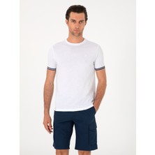 Cacharel Erkek Beyaz Regular Fit %100 Pamuk Bisiklet Yaka T-shirt 50301318-VR013