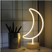 Ay Tasarımlı Neon LED Masa ve Gece Lambası