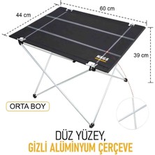 Goocamp Ultralight Katlanır Kamp Sehpası, Piknik, Bbq, Balıkçılık, Avcılık, Plaj Masa Orta Boy Siyah