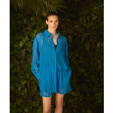 Belden Bağlamalı Kırışık Efektli Gömlek IS1250025176BZ7