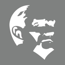 Mustafa Kemal Atatürk Silüet Sticker 17X17 cm Beyaz
