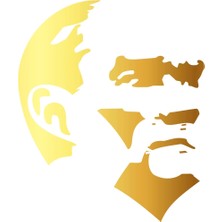 Mustafa Kemal Atatürk Silüet Sticker 17X17 cm Gold