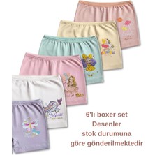 Giza Kids %95 Pamuklu Kız Çocuk Süprem Penye Boxer Külot Iç Çamaşır 6lı Set