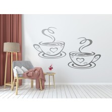 Kahve Duvar Özel Sticker - Kahve Duvar Özel Sticker Dekoratif Odası Duvar Özel Sticker Duvar Süsü 65X40