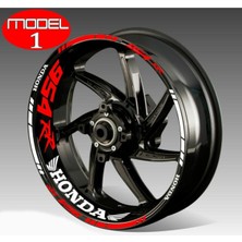 Şık Tasarım  Motosiklet Jant Şeridi 954RR Honda Uyumlu Beyaz-Kırmızı Sağ-Sol/ön-Arka