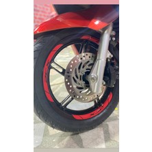 Yeni Özel  Motosiklet Jant Şeridi Pcx Yazılı Kırmızı Sağ-Sol/ön-Arka