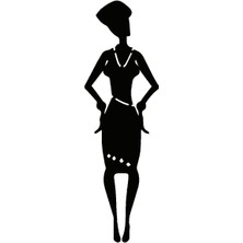 Afrikalı Kadın Model 3 Oto Özel Yeni Sticker 15 x 54 cm