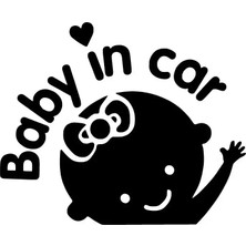 Baby In Car Kız Oto Özel Yeni Sticker Siyah 30 x 24 cm
