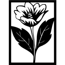 Çerçeveli Çiçek Oto Özel Yeni Sticker Siyah 25 x 35 cm