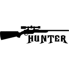 Tüfek Hunter Oto Özel Yeni Sticker Siyah 30 x 9 cm