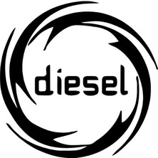 Diesel Depo Kapağı Oto Özel Yeni Sticker Siyah 15 x 15 cm