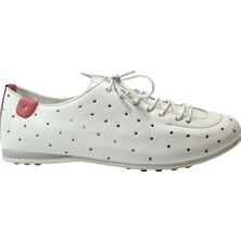 Onlo Ayakkabı MA.034 Hakiki Soft Deri Beyaz Lastik Bağcıklı Kız Çocuk Ayakkabı