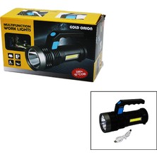 2ın1 3W - 10COB LED El Feneri USB Şarjlı (4457)