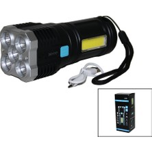 5ın1 + Cob LED USB Şarjlı El Feneri (4457)