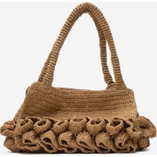 Dericlub Kadın Hasır El Yapımı Şık Omuz Çantası  Zy 25007 Keten