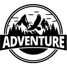 Adventure Oto Özel Yeni Sticker Siyah 30 x 27 cm