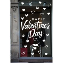 Happy Valentine's Day Sevgililer Günü Özel Sticker Kalp, Love, I Love You Cam, Duvar  Etiket Seti