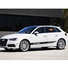 Audi Yan Kapı Kesikli Şerit Sticker Etiket Modeli