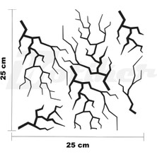 Şimşek Sticker 25X25CM Folyo Kesim Evrensel Desen Kaplama Siyah
