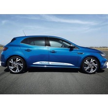Renault Megane Yazılı Üç Çizgi Yan Kapı Sticker Etiket Modeli