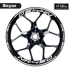 Beyaz Cfmoto 450NK Motosiklet Jant Sticker Etiket Modeli Iç & Dış Takım