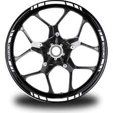 Suzukı Yazılı Kısa Yazısız Kısa Dış Şerit 16'lı Tek Renk Jant Sticker Modeli