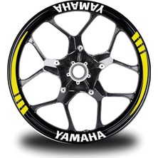 Yamaha Yazılı Sarı Takım Jant Sticker Modeli