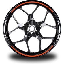 Yazısız Uzun Kısa Kesikli Çift Renk 16'lı Jant Sticker Modeli