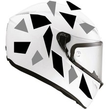 Kare Gri Siyah Kamuflaj Kask Sticker Modeli 2