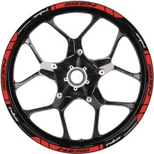 Bajaj Pulsar NS200 Baskılı Jant Dışı Şerit Motosiklet Sticker Etiket Modeli Kırmızı