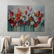 Marsilyan- Kır Çiçekleri Yağlıboya Görünüm Dekoratif Kanvas Duvar TABLOSU-3581