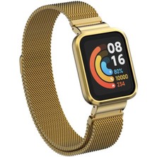 Xiaomi Redmi Watch (Mi Watch Lite) Uyumlu Krd-58 Metal Kordon Zore - Gold