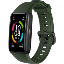 Huawei Band 6 Uyumlu Krd-47 Uyumlu Kordon Zore - Koyu Yeşil