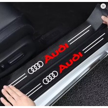 Audi Q7 Için Şık Tasarım  Oto Kapı Eşikleri Sticker Karbon 4 Adet
