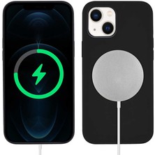 iPhone 13 Kılıf Tkdr Silksafe Wireless Kapak-Siyah
