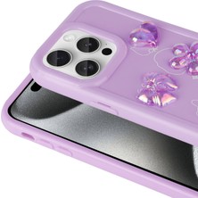 Apple iPhone 14 Pro Kılıf Kabartma Figürlü Parlak Tkdr Toys Silikon Kapak-Mor