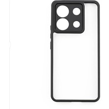 Xiaomi Redmi Note 13 Pro 5g Kılıf Kamera Korumalı Şeffaf Arka Yüzey Tkdr New Roll Kapak-Siyah