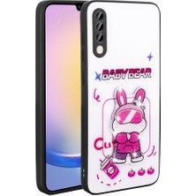 Galaxy A50 Kılıf Parlayan Kabartmalı Ikonik Figürlü Tkdr Amas Silikon Kapak-Beyaz