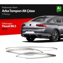 paspasgarajı Paspasgaraji Vw Passat B8.5 Krom Arka Tampon Alt Çıtası 3 Parça 2019 ve Üzeri