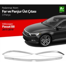 paspasgarajı Paspasgaraji Vw Passat B8 Krom Far Üzeri Çıta Seti 3 Parça 2015-2019