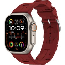 Watch Ultra 49MM Krd-92 Uyumlu Kordon Zore - Koyu Kırmızı
