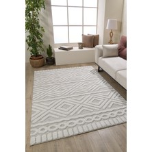 Quincey Bukleli Yumuşak Peluş Post Shaggy Krem Çocuk Odası Oturma Odası Salon Mutfak Halısı